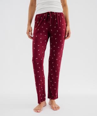 Bas de pyjama en viscose extensible coupe droite femme vue1 - GEMO 4G FEMME - GEMO