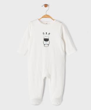 Pyjama en velours avec motif zèbre bébé vue1 - GEMO(BB COUCHE) - GEMO
