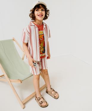 Tee-shirt manches courtes à motif tropical garçon vue5 - GEMO 4G GARCON - GEMO