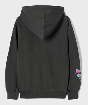 Sweat à capuche en molleton imprimé fille - Stitch vue4 - LILO & STITCH - GEMO