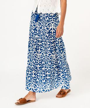 Jupe longue imprimée avec taille élastique femme vue1 - GEMO(FEMME PAP) - GEMO