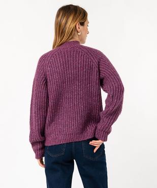 Pull en grosse maille avec boutons métalliques femme vue3 - GEMO 4G FEMME - GEMO