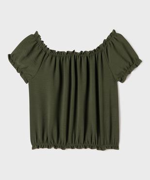 Blouse à manches courtes et col Bardot fille vue1 - GEMO (JUNIOR) - GEMO