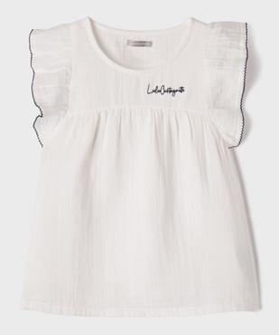 Robe de plage en gaze de coton à manches volantées fille - LuluCastagnette vue1 - LULUCASTAGNETTE - GEMO