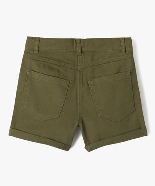 Short en denim avec revers cousus fille vue3 - GEMO (JUNIOR) - GEMO