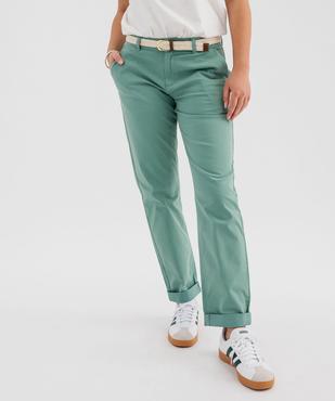 Pantalon carotte en coton stretch femme vue1 - GEMO(FEMME PAP) - GEMO