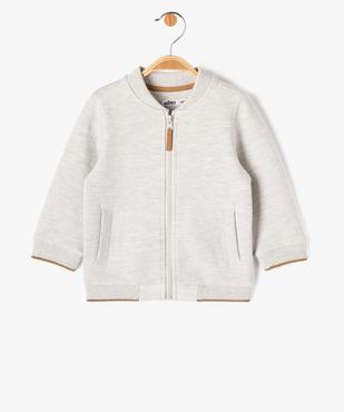 Sweat zippé effet rayé bébé garçon vue1 - GEMO(BEBE DEBT) - GEMO
