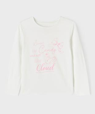 Tee-shirt manches longues en coton imprimé fille vue3 - GEMO 4G FILLE - GEMO