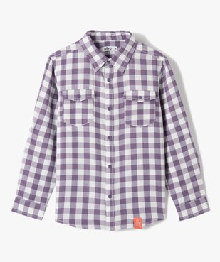 Chemise garçon à carreaux avec manches retroussables vue1 - GEMO (ENFANT) - GEMO
