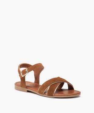 Sandales fille à talon plat et brides finitions métallisées vue2 - GEMO (ENFANT) - GEMO