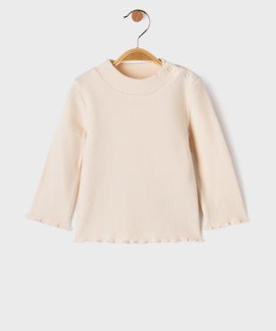 Tee-shirt manches longues chaud en maille côtelée bébé fille vue1 - GEMO(BEBE DEBT) - GEMO