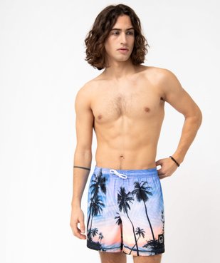 Short de bain homme à motifs palmiers vue1 - GEMO (PLAGE) - GEMO