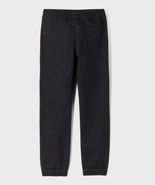 Pantalon jogger en twill de coton stretch à taille élastiquée garçon vue3 - GEMO (JUNIOR) - GEMO