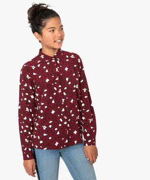 Chemise fille avec motifs imprimés all over vue1 - GEMO (JUNIOR) - GEMO