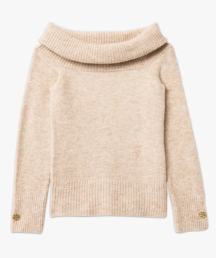 Pull à grand col et boutons dorés femme vue4 - GEMO(FEMME PAP) - GEMO