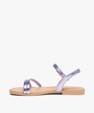 Sandales fille unies à fines brides métallisées vue3 - GEMO (ENFANT) - GEMO
