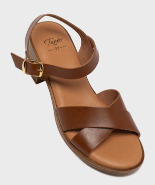 Sandales à talon en cuir femme - Tanéo vue5 - TANEO - GEMO