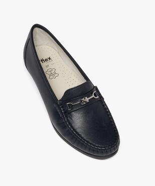 Mocassins confort dessus cuir et talon compensé femme vue5 - G'FLEX - GEMO