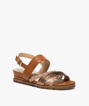 Sandales femme à brides fantaisie ajourées vue2 - GEMO (CASUAL) - GEMO