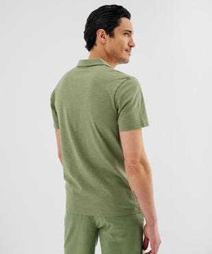 Polo manches courtes en jersey de coton flammé homme vue3 - GEMO 4G HOMME - GEMO