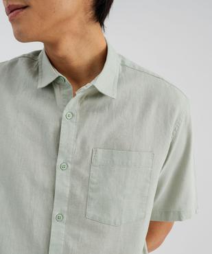 Chemise à manches courtes en lin et coton coupe regular homme vue4 - GEMO 4G HOMME - GEMO