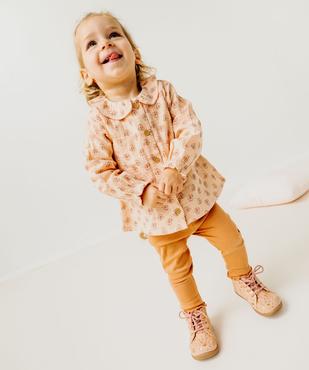 Legging en maille côtelée avec bas froncé bébé fille  vue4 - GEMO 4G BEBE - GEMO