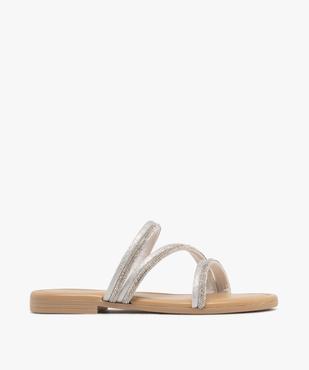 Mules fille à brides tubulaires pailletées et à strass vue1 - GEMO (ENFANT) - GEMO