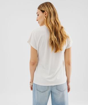 Tee-shirt manches courtes en maille souple et extensible femme vue3 - GEMO 4G FEMME - GEMO