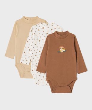 Body manches longues à col montant bébé (lot de 3) vue1 - GEMO 4G BEBE - GEMO