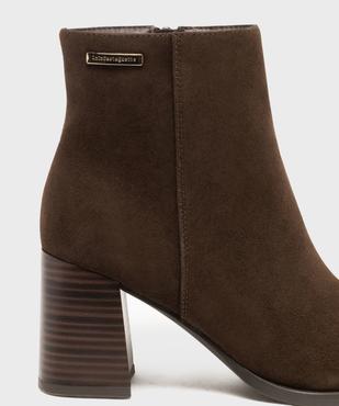 Boots à talon haut et bout carré en suédine femme - LuluCastagnette vue6 - LULUCASTAGNETTE - GEMO