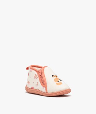 Chaussons bébé fille bottillons à zip imprimés renard vue2 - GEMO 4G BEBE - GEMO