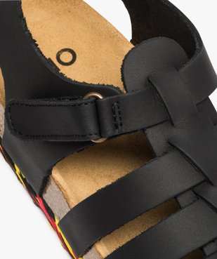 Sandales garçon à multiples brides en cuir et semelle liège vue6 - GEMO (ENFANT) - GEMO