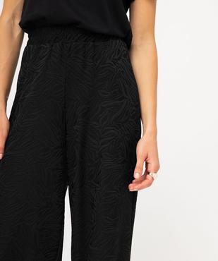 Pantalon en maille texturée coupe ample avec taille élastique femme vue2 - GEMO(FEMME PAP) - GEMO