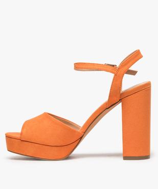 Sandales femme à talon haut et plate-forme vue3 - GEMO(URBAIN) - GEMO
