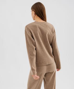 Pull à col rond uni coupe large femme vue3 - GEMO(FEMME PAP) - GEMO