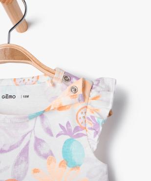 Pyjashort à volant imprimé tropical bébé fille vue2 - GEMO 4G BEBE - GEMO