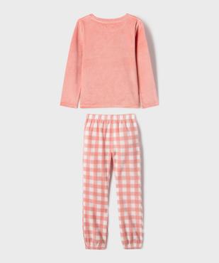 Pyjama en velours à carreaux fille vue4 - GEMO 4G FILLE - GEMO