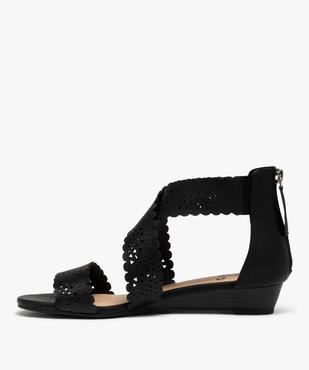 Sandales femme à brides perforées et talon fermé vue3 - GEMO (CASUAL) - GEMO