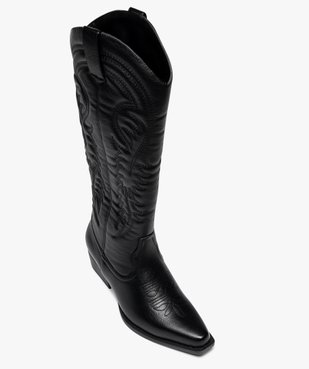 Bottes femme à petit talon et montantes style santiag vue6 - FOLLOW ME - GEMO