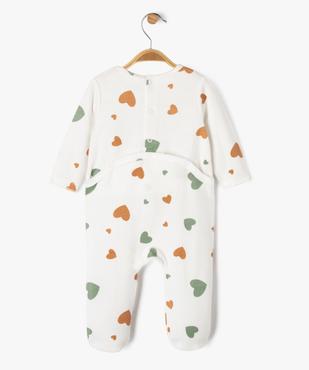 Pyjama en velours dors-bien motifs cœurs bébé vue5 - GEMO 4G BEBE - GEMO