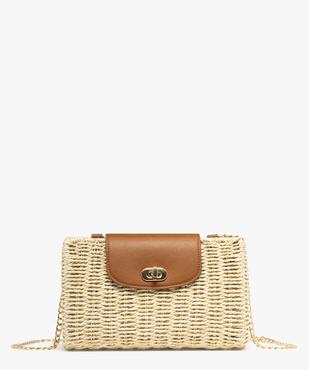 Sac besace compact en paille femme vue1 - GEMO (ACCESS) - GEMO