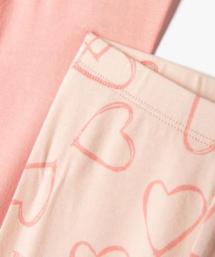 Leggings bébé fille uni et imprimé (lot de 2) vue2 - GEMO(BEBE DEBT) - GEMO