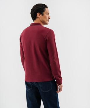Polo à manches longues en maille fantaisie homme vue3 - GEMO 4G HOMME - GEMO