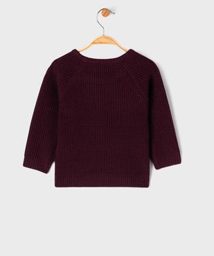 Pull en grosse maille côtelée à manches raglan bébé garçon vue3 - GEMO(BEBE DEBT) - GEMO