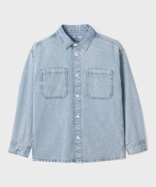 Chemise en jean délavé à poches poitrine garçon vue1 - GEMO (JUNIOR) - GEMO