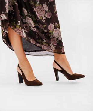 Escarpins slingback à talon haut et bout pointu femme - Follow Me vue1 - FOLLOW ME - GEMO