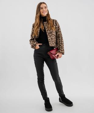 Pantalon skinny enduit push-up taille haute femme vue10 - GEMO 4G FEMME - GEMO