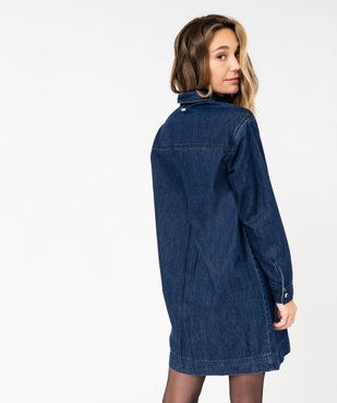 Robe chemise en jean à manches longues femme - LuluCastagnette vue3 - LULU CASTAGNETT - GEMO