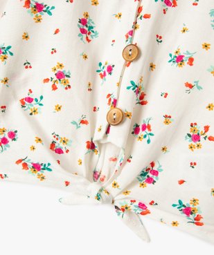 Chemise manches courtes à motifs fleuris fille vue2 - GEMO (ENFANT) - GEMO
