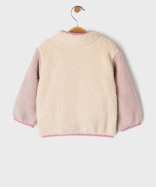 Sweat col camionneur en sherpa bébé fille vue4 - GEMO(BEBE DEBT) - GEMO